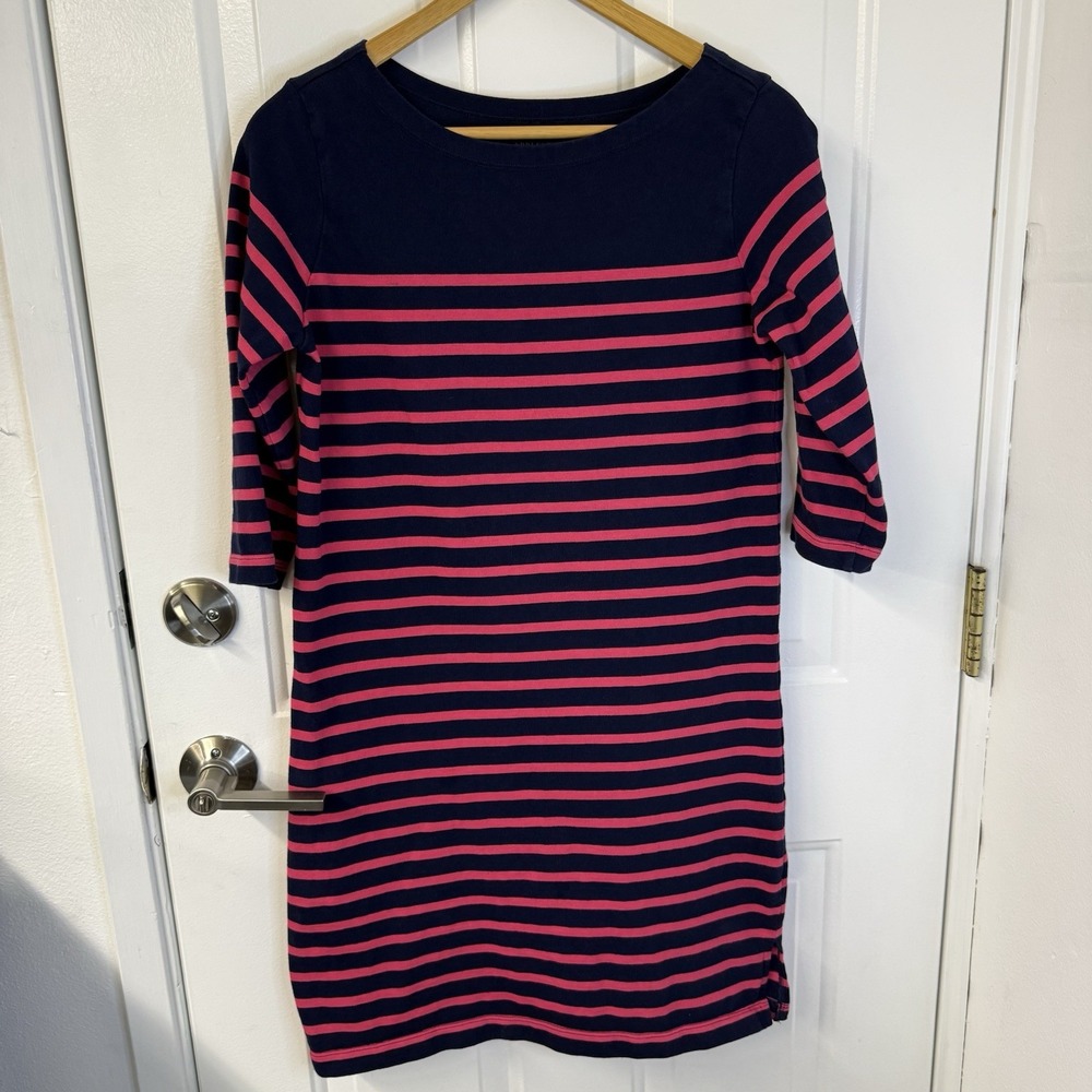 Appleseed's Knitβ Sheath Dress Navy Pink Striped Preppy Womens Size Petite Small